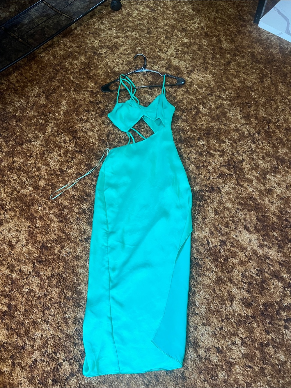 Zara green Cutout Midi Dress